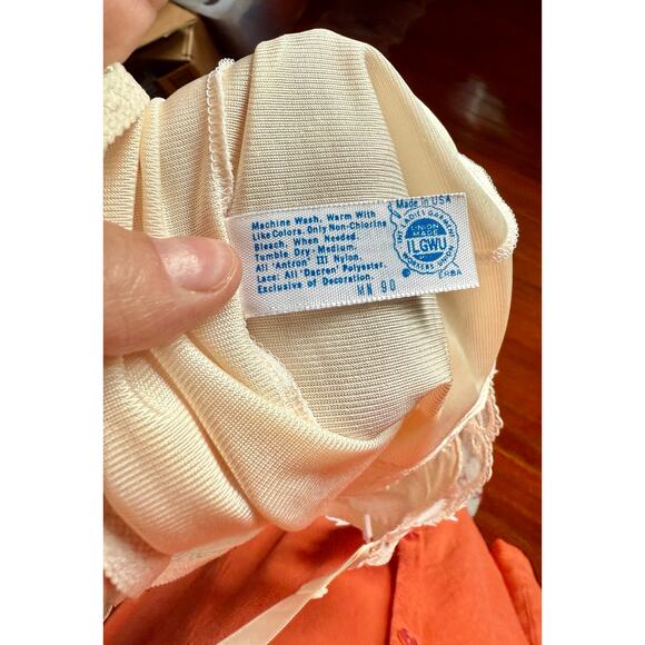 Vintage 60’s Deadstock Union Made Cream Nude Lingerie Slip Tank Top X Small 32 - Picture 7 of 7